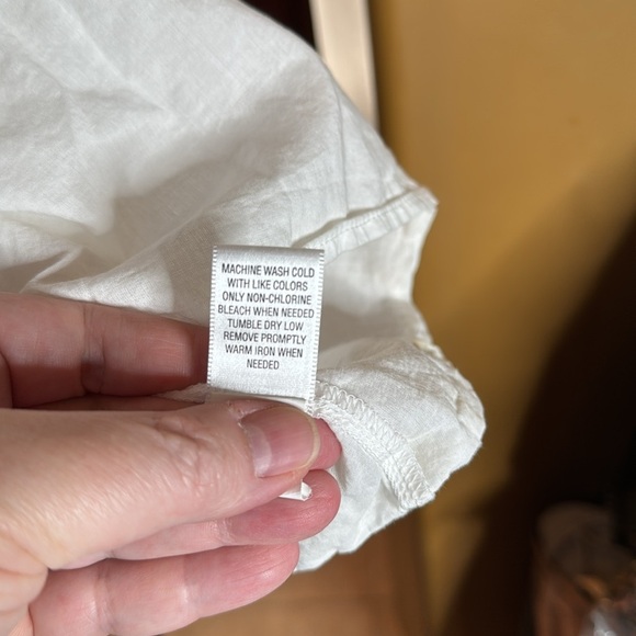 CONVERSE ONE STAR White Ruffle Detail Blouse 100% Cotton Size Small - Picture 11 of 13